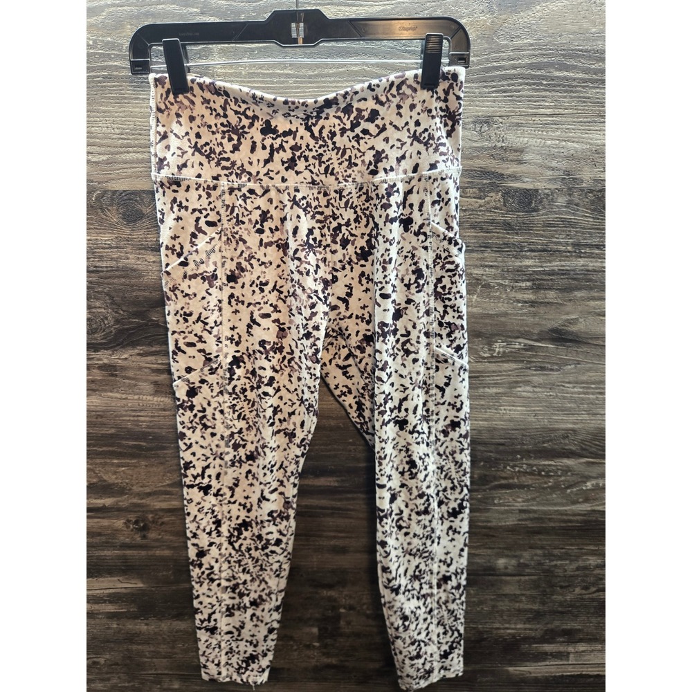 Old Navy Active PowerSoft High-Rise 7/8 Leggings Purple Abstract Print Medium